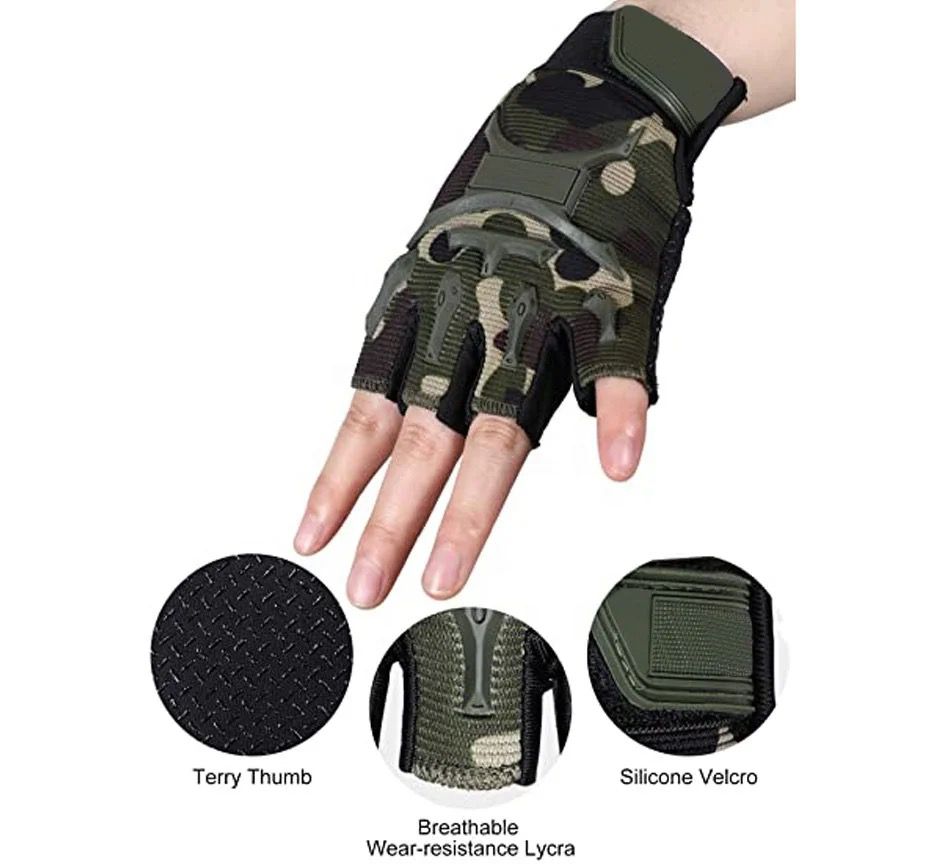 Military Tactical Half Finger Gloves – Non-Slip, Perfect for Outdoor and Sports Activities